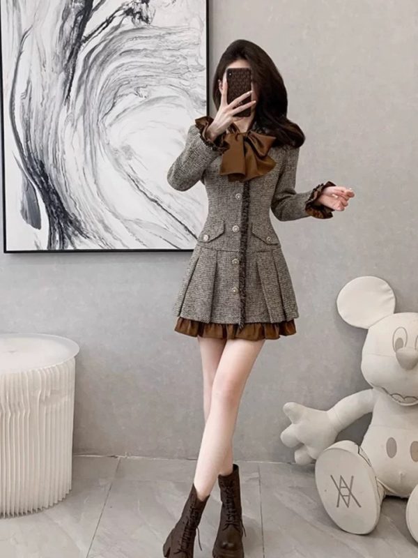 High-end private order French autumn and winter new pleated skirt