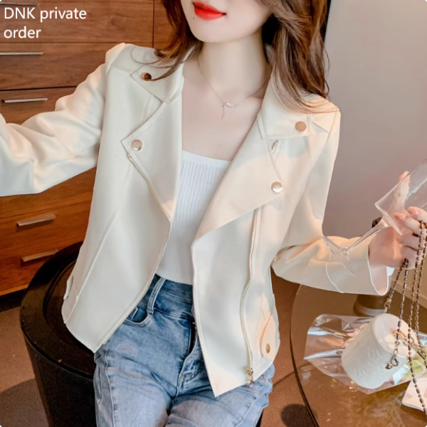 High-end private custom suede short coat female slim temperament all match jacket top