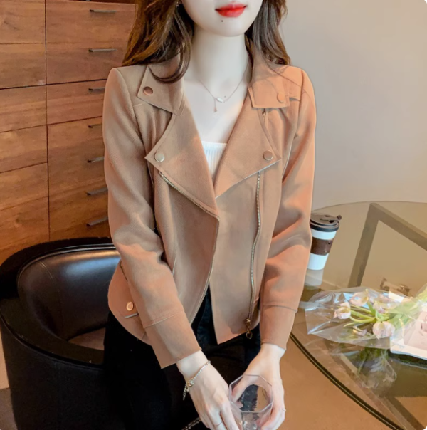 High-end private custom suede short coat female slim temperament all match jacket top - Image 4